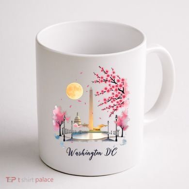 Retro Vintage Washington DC Pride Souvenir Blossom  Coffee Mug back