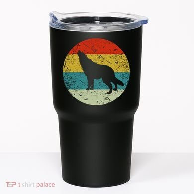 Retro Vintage Wolf Tumbler