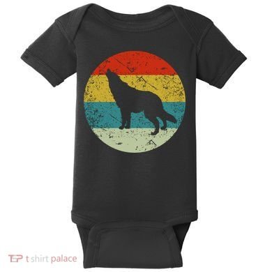 Retro Vintage Wolf Baby Bodysuit