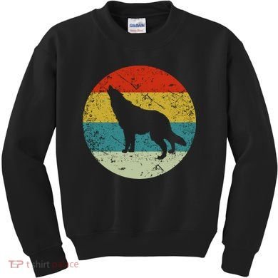 Retro Vintage Wolf Kids Sweatshirt