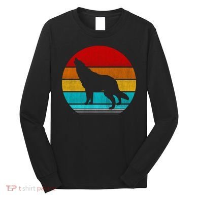 Retro Vintage Wolf Long Sleeve Shirt