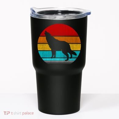 Retro Vintage Wolf Tumbler