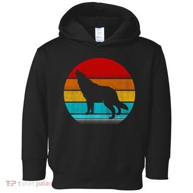Retro Vintage Wolf Toddler Hoodie