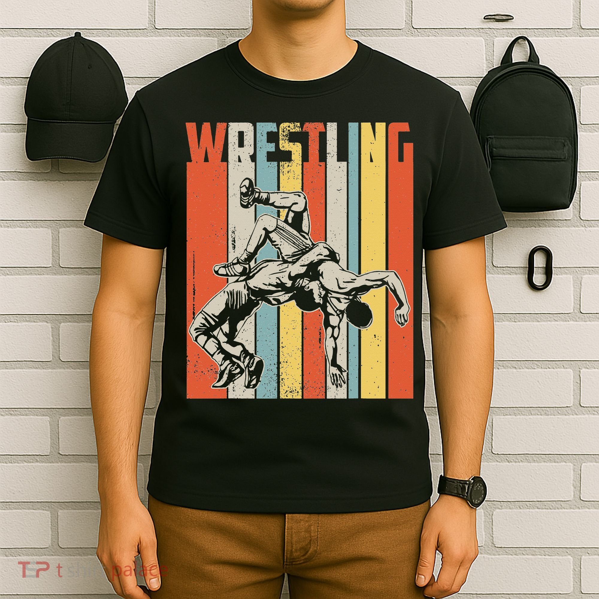 Retro Vintage Wrestling Player Gifts  T-Shirt