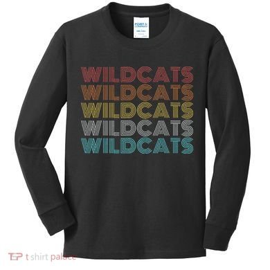Retro Vintage Wildcats Kids Long Sleeve Shirt