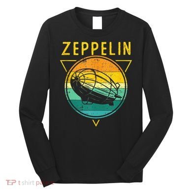 Retro Vintage Zeppelin 70s 80s Dirigible Airship Long Sleeve Shirt