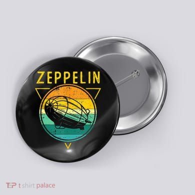 Retro Vintage Zeppelin 70s 80s Dirigible Airship Button