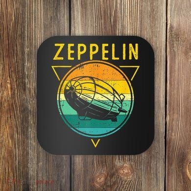 Retro Vintage Zeppelin 70s 80s Dirigible Airship Coaster