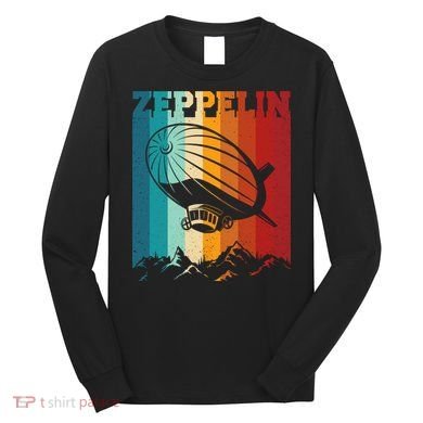 Retro Vintage Zeppelin Dirigible Airship Zepplin Lover Long Sleeve Shirt