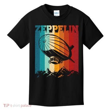 Retro Vintage Zeppelin Dirigible Airship Zepplin Lover Kids T-Shirt