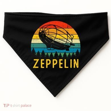 Retro Vintage Zeppelin 70s 80s Dirigible Airship Gift USA-Made Doggie Bandana