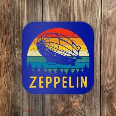 Retro Vintage Zeppelin 70s 80s Dirigible Airship Gift Coaster