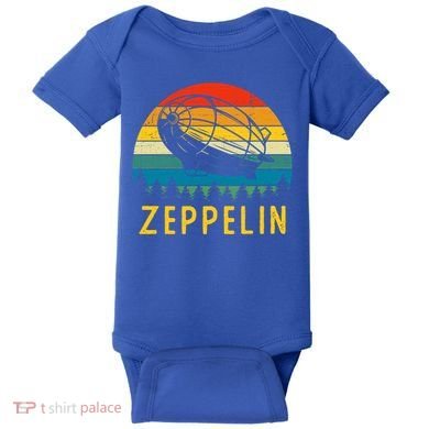 Retro Vintage Zeppelin 70s 80s Dirigible Airship Gift Baby Bodysuit