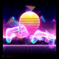 Retro Wave 80's Video Game Controllers Backpack thumb 2