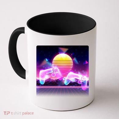 Retro Wave 80's Video Game Controllers Coffee Mug