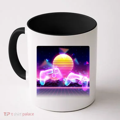 Retro Wave 80's Video Game Controllers Coffee Mug