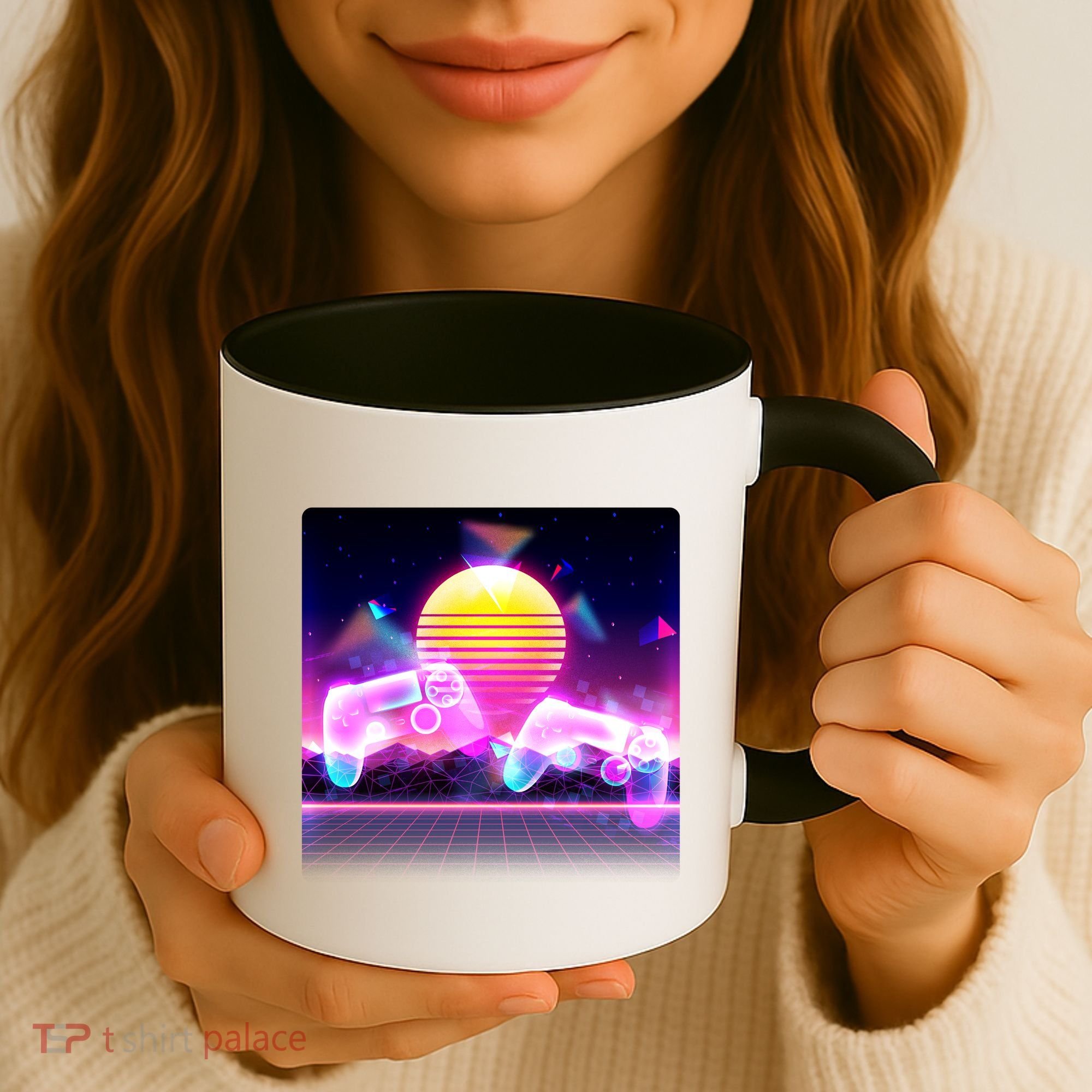 Retro Wave 80's Video Game Controllers Coffee Mug