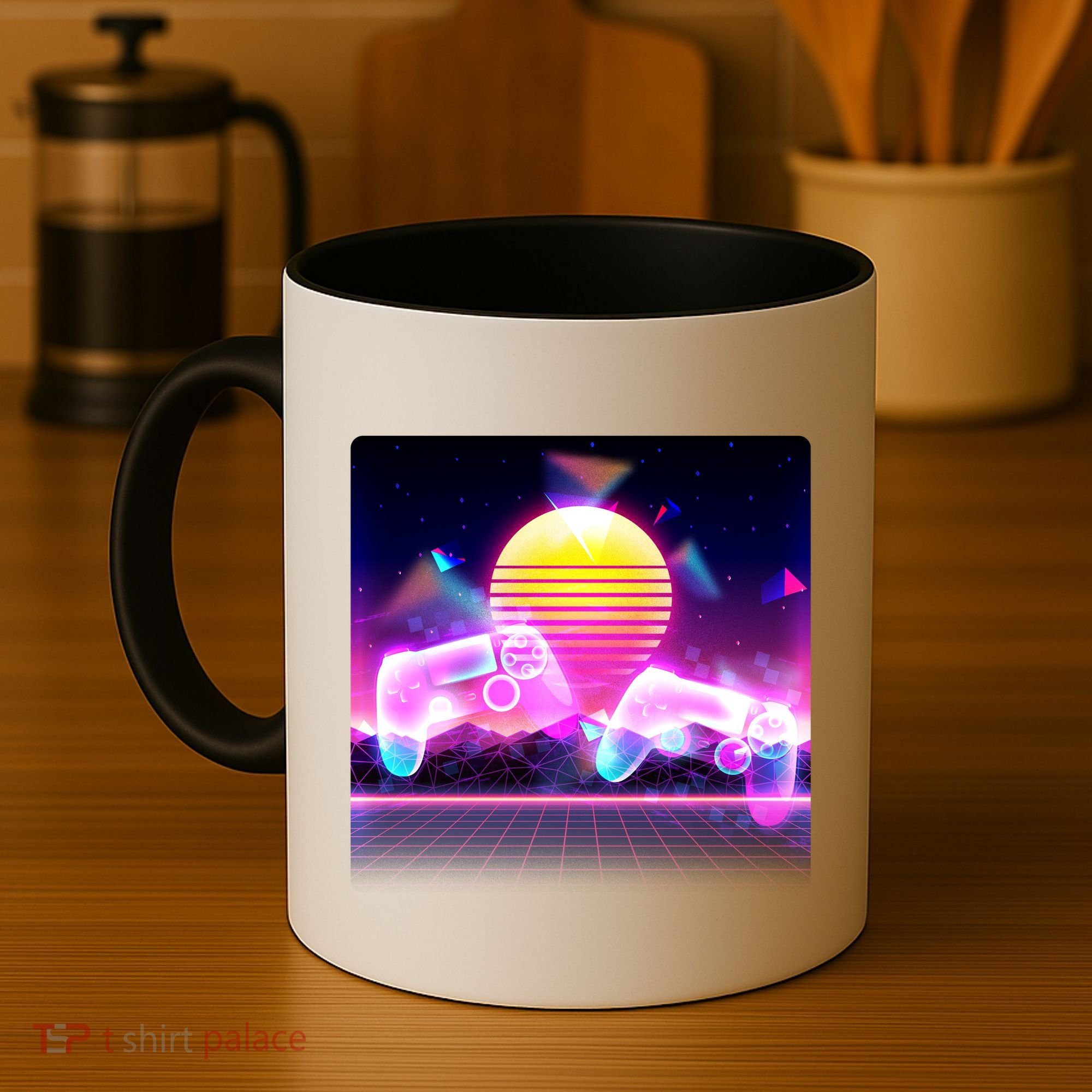 Retro Wave 80's Video Game Controllers Coffee Mug