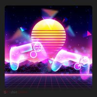 Retro Wave 80's Video Game Controllers Tumbler thumb 3