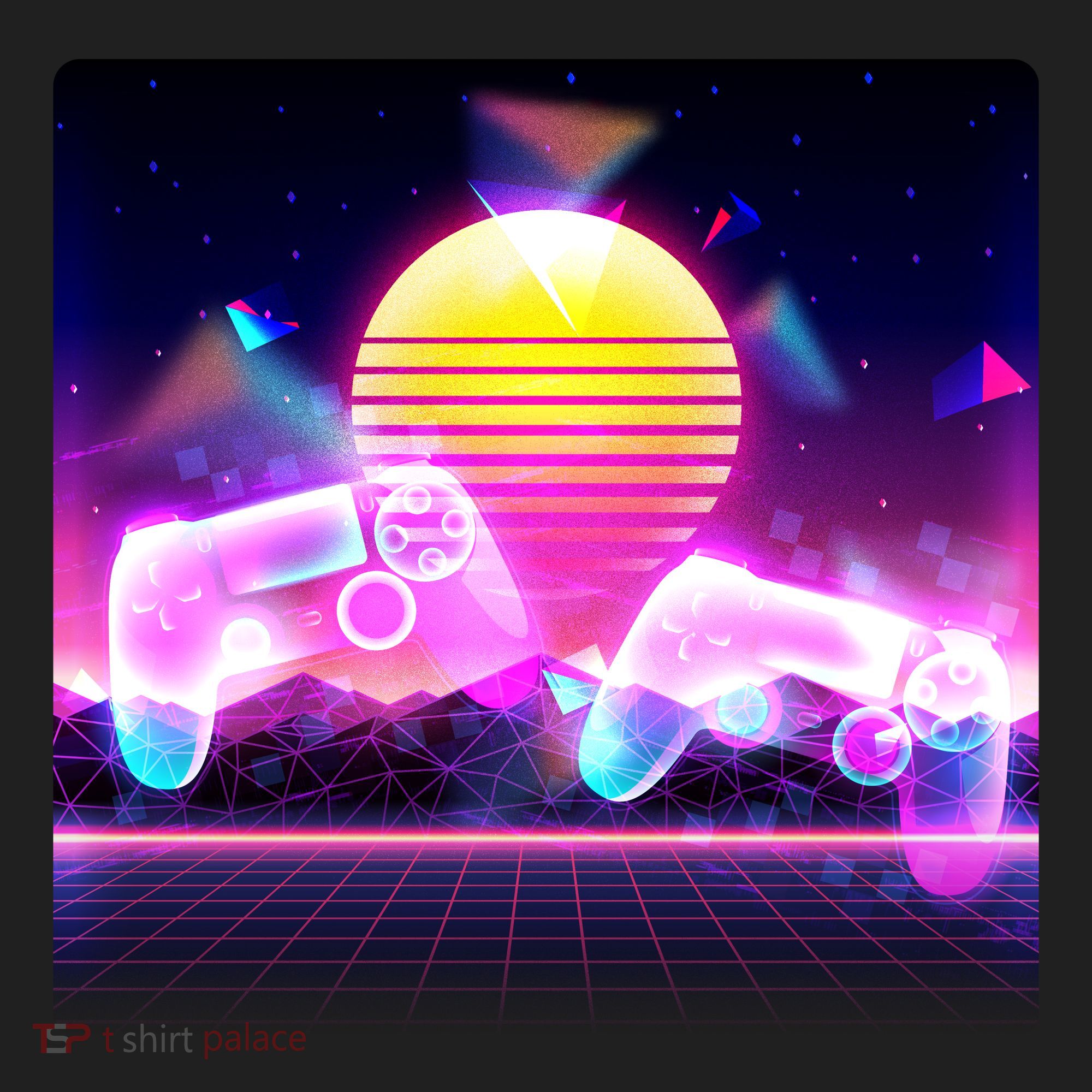 Retro Wave 80's Video Game Controllers Tumbler