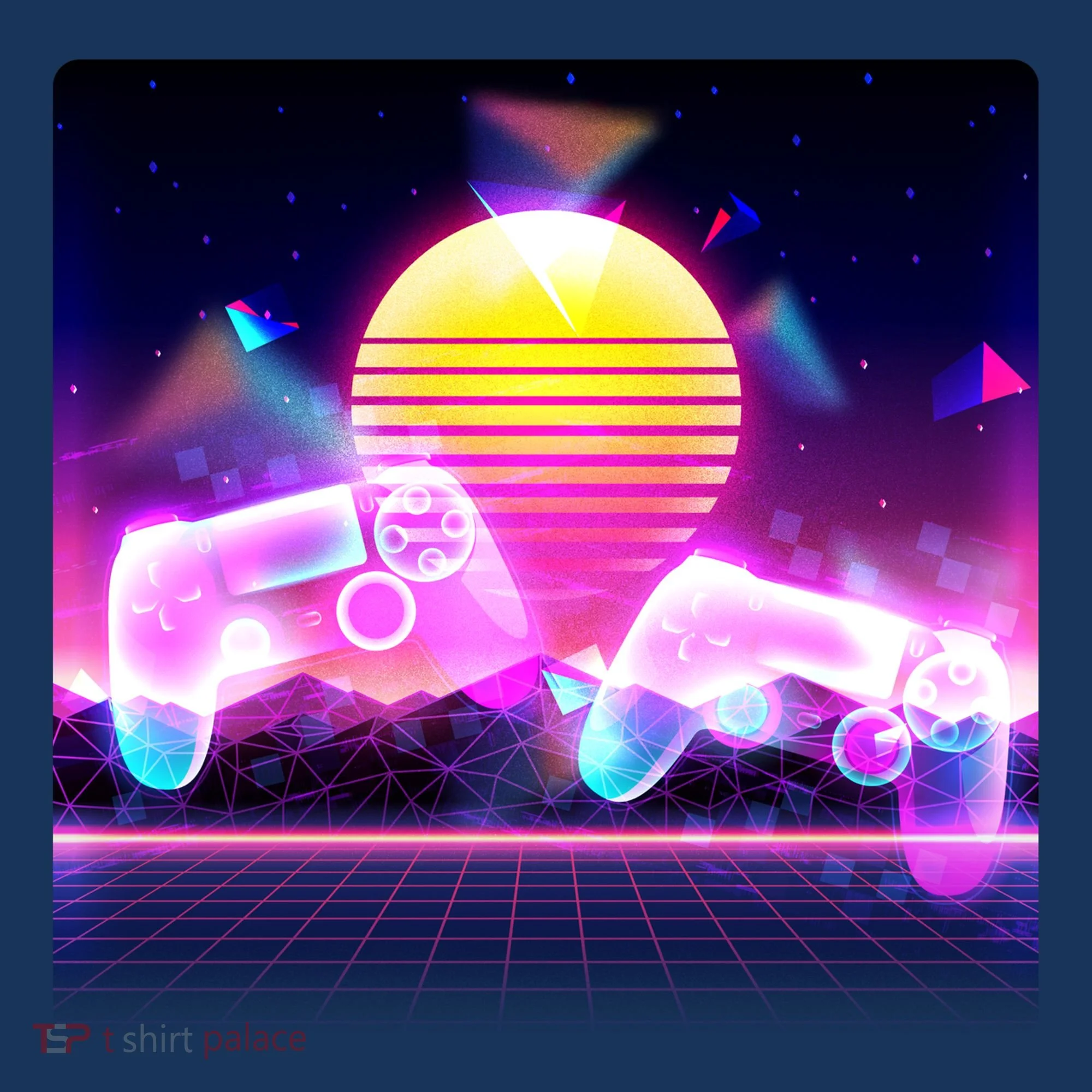 Retro Wave 80's Video Game Controllers Doggie Tank