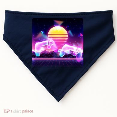 Retro Wave 80's Video Game Controllers USA-Made Doggie Bandana