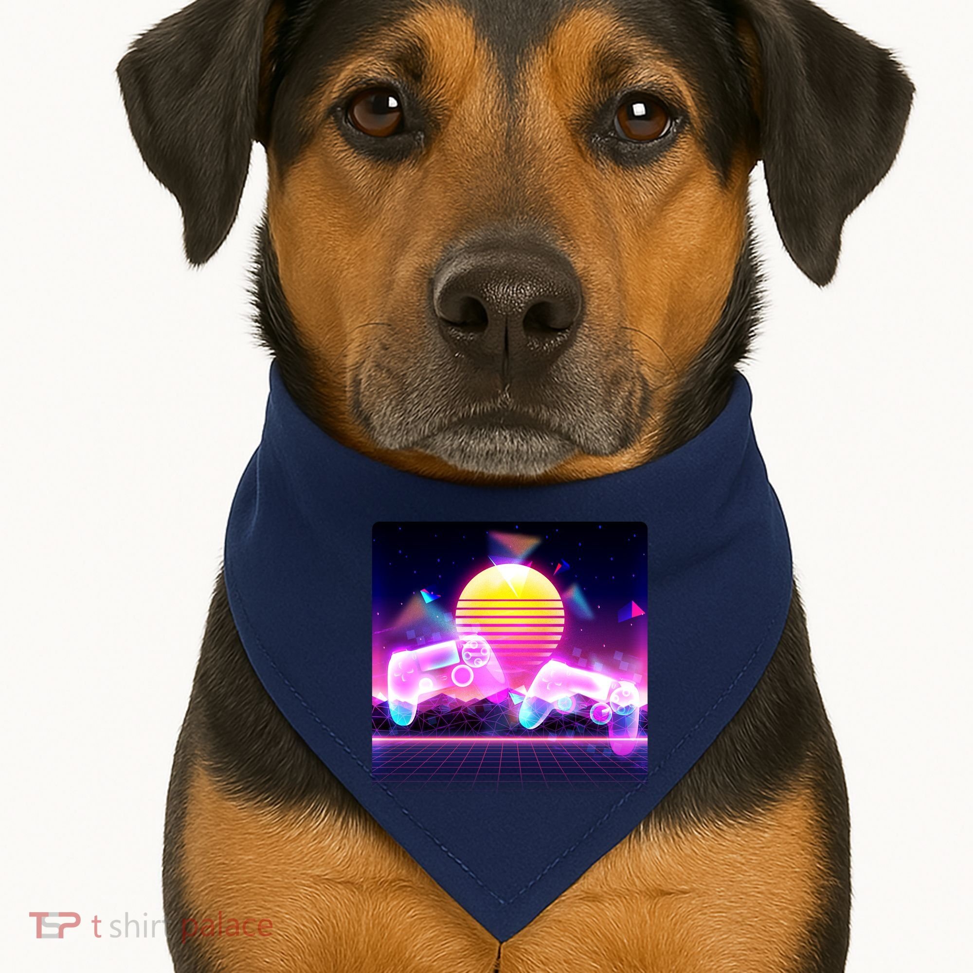 Retro Wave 80's Video Game Controllers USA-Made Doggie Bandana