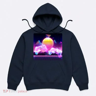 Retro Wave 80's Video Game Controllers Hoodie