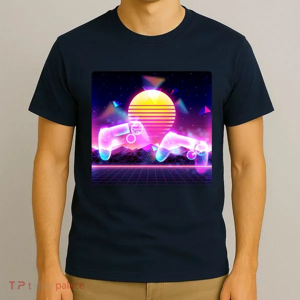 Retro Wave 80's Video Game Controllers T-Shirt