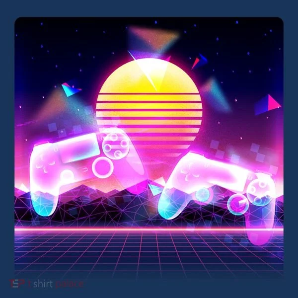 Retro Wave 80's Video Game Controllers Bucket Hat