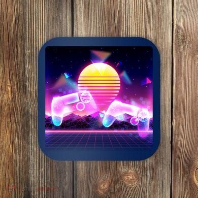 Retro Wave 80's Video Game Controllers Coaster