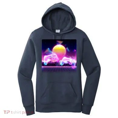 Retro Wave 80's Video Game Controllers Women's Hoodie