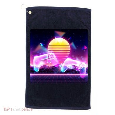 Retro Wave 80's Video Game Controllers Golf Towel