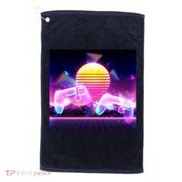 Retro Wave 80's Video Game Controllers Golf Towel thumb 0