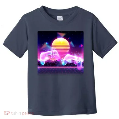 Retro Wave 80's Video Game Controllers Toddler T-Shirt