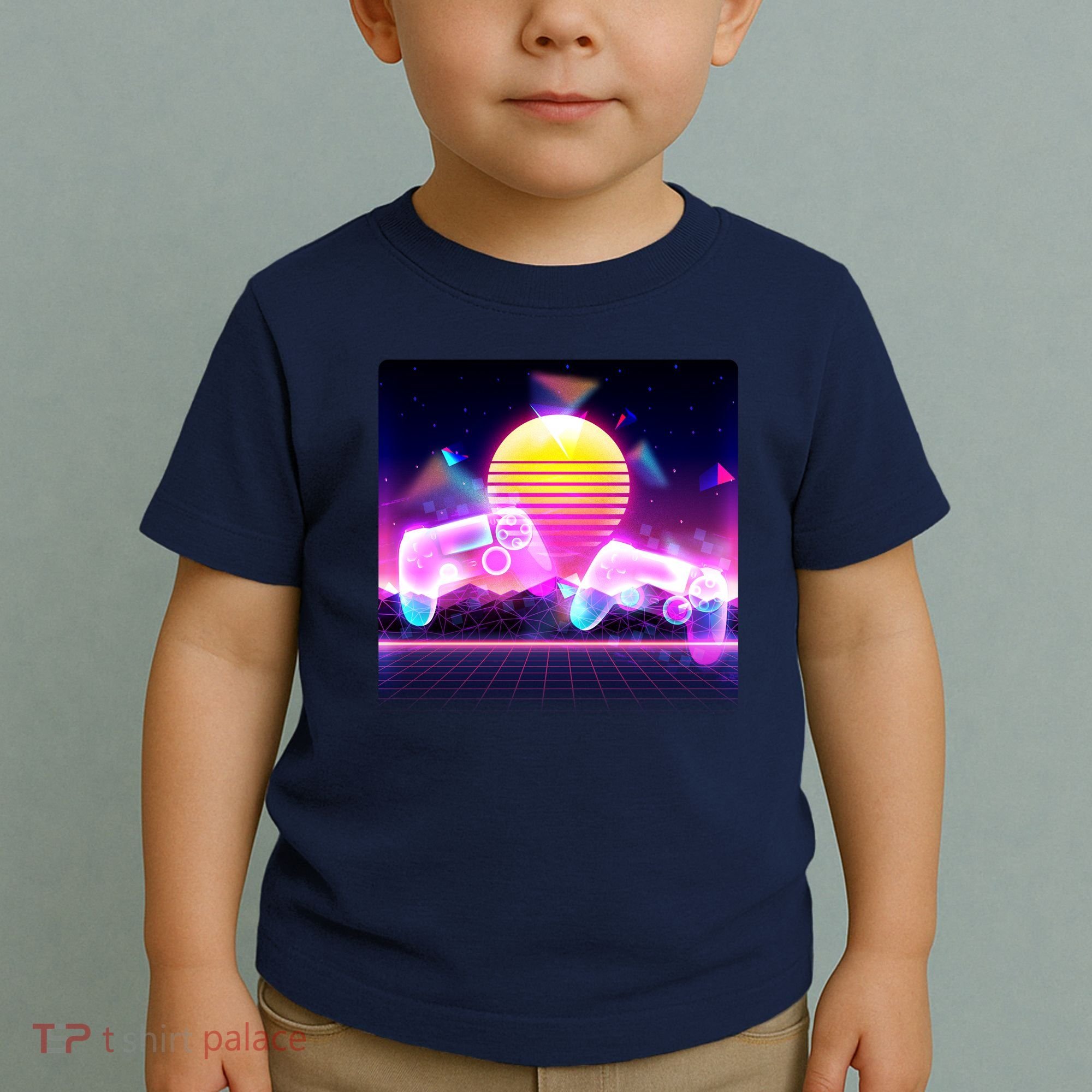 Retro Wave 80's Video Game Controllers Toddler T-Shirt