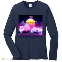 Retro Wave 80's Video Game Controllers Women's Long Sleeve Shirt thumb 0