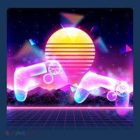 Retro Wave 80's Video Game Controllers Women's Long Sleeve Shirt thumb 2