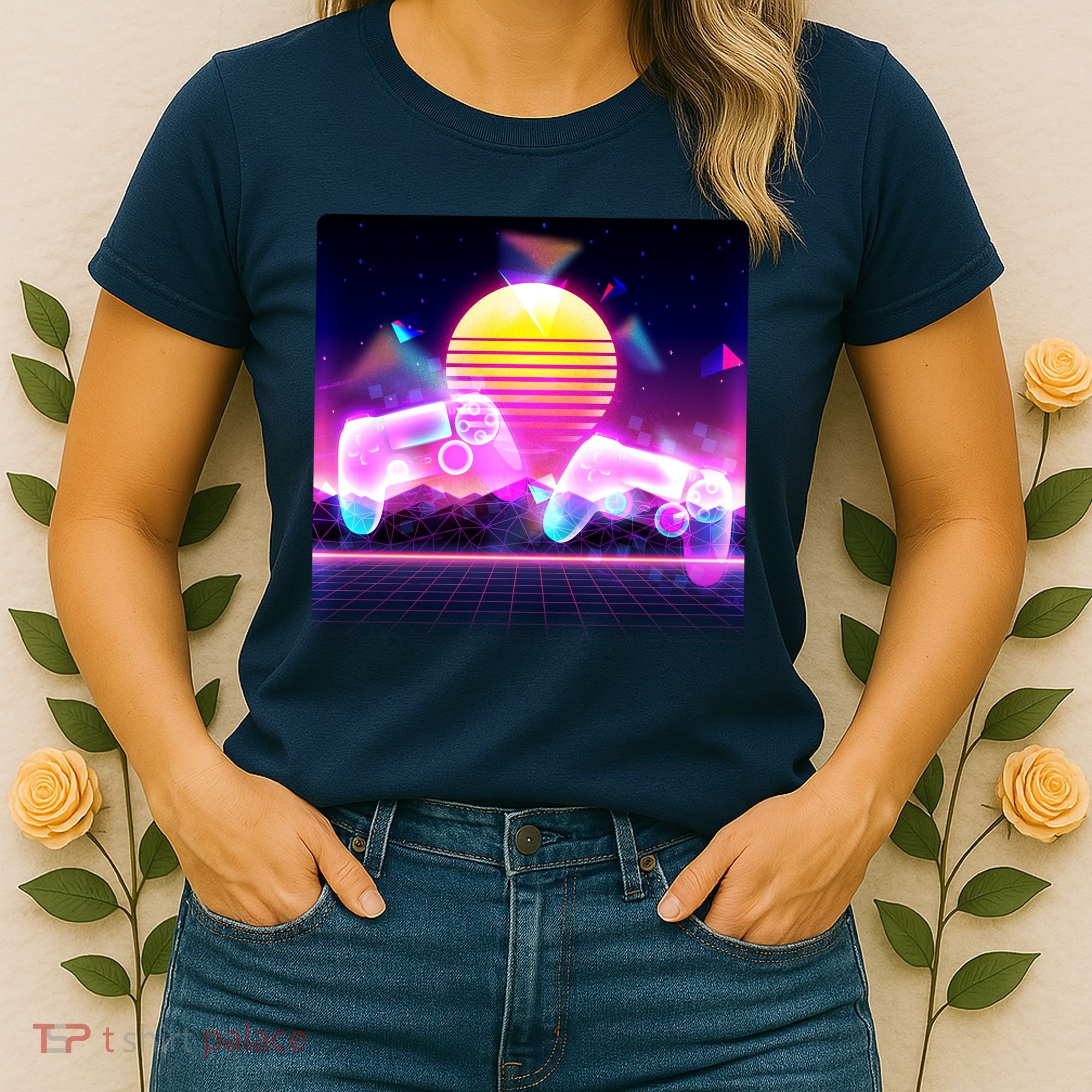 Retro Wave 80's Video Game Controllers Women's T-Shirt