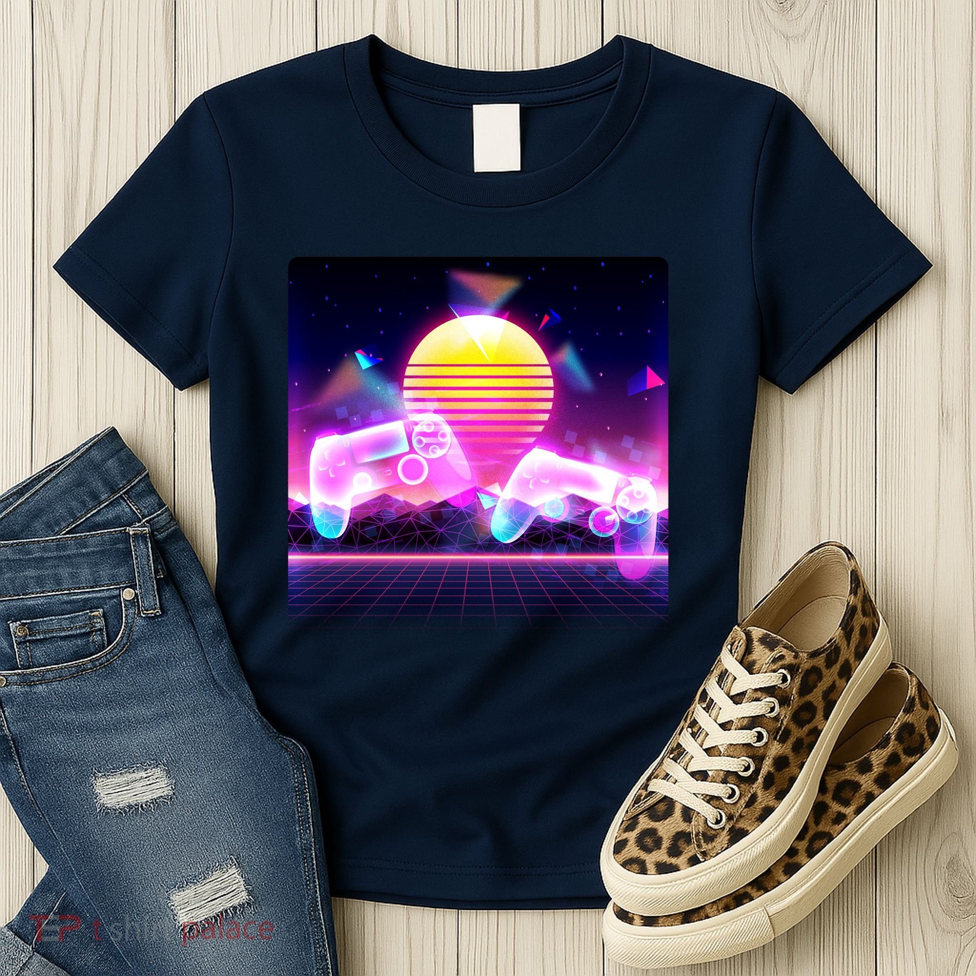 Retro Wave 80's Video Game Controllers Women's T-Shirt