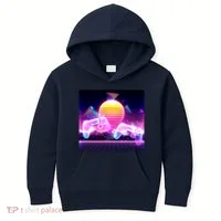 Retro Wave 80's Video Game Controllers Kids Hoodie thumb 0