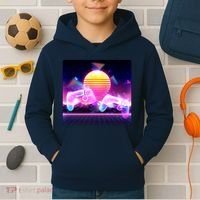 Retro Wave 80's Video Game Controllers Kids Hoodie thumb 2
