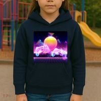 Retro Wave 80's Video Game Controllers Kids Hoodie thumb 3