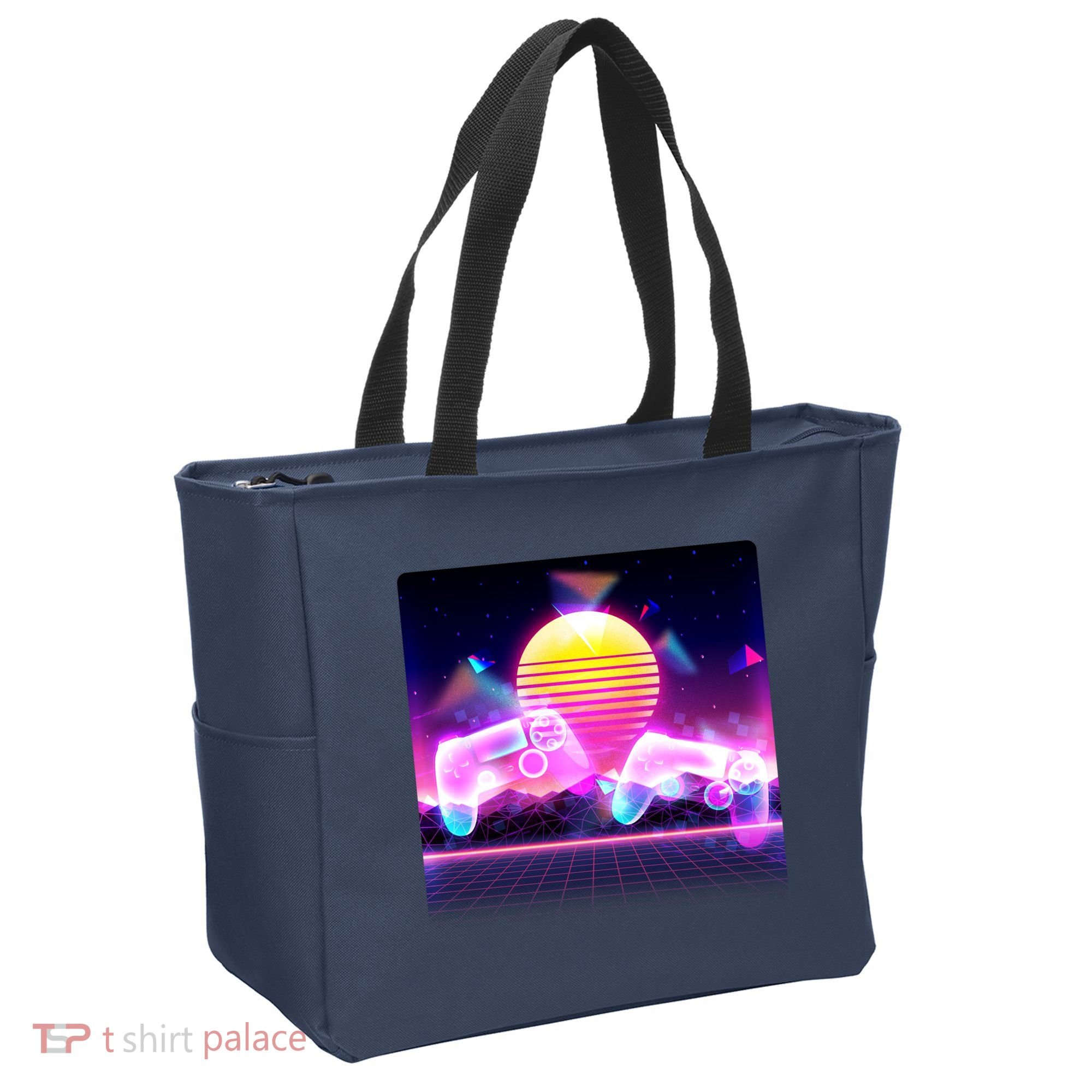 Retro Wave 80's Video Game Controllers Tote Bag