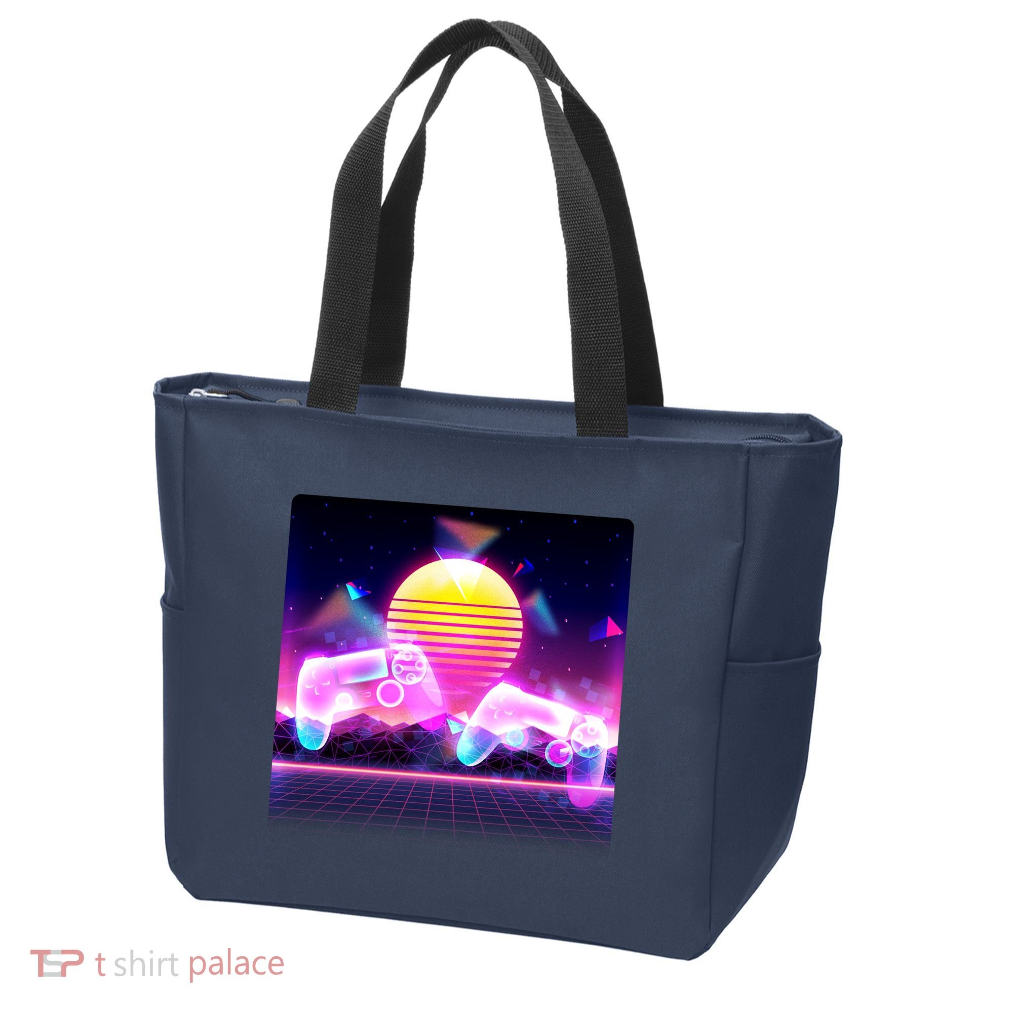 Retro Wave 80's Video Game Controllers Tote Bag