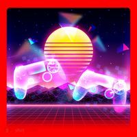 Retro Wave 80's Video Game Controllers Santa Hat thumb 1