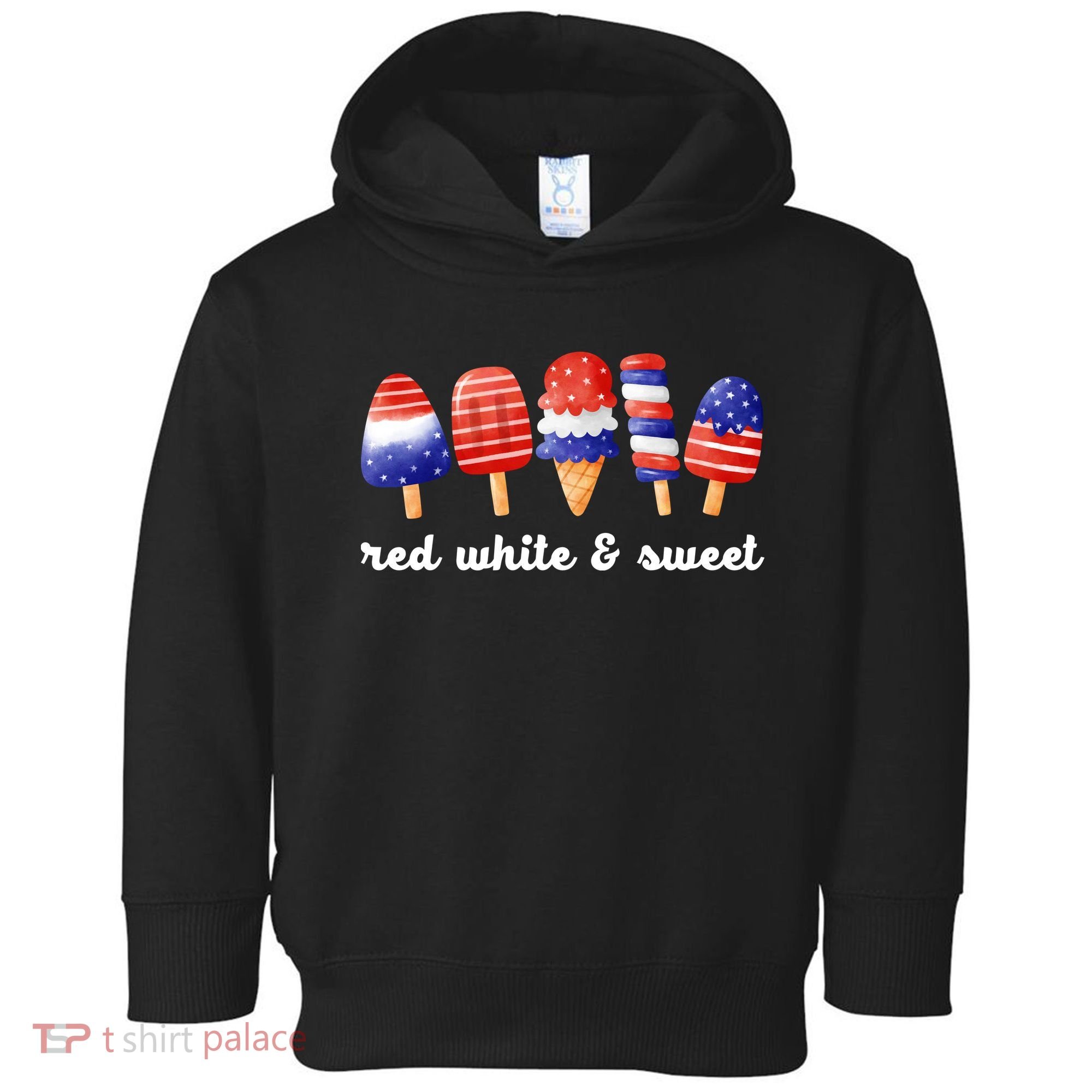 Red White And Sweet 4th Of July Toddler Hoodie