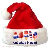Red White And Sweet 4th Of July Santa Hat thumb 0