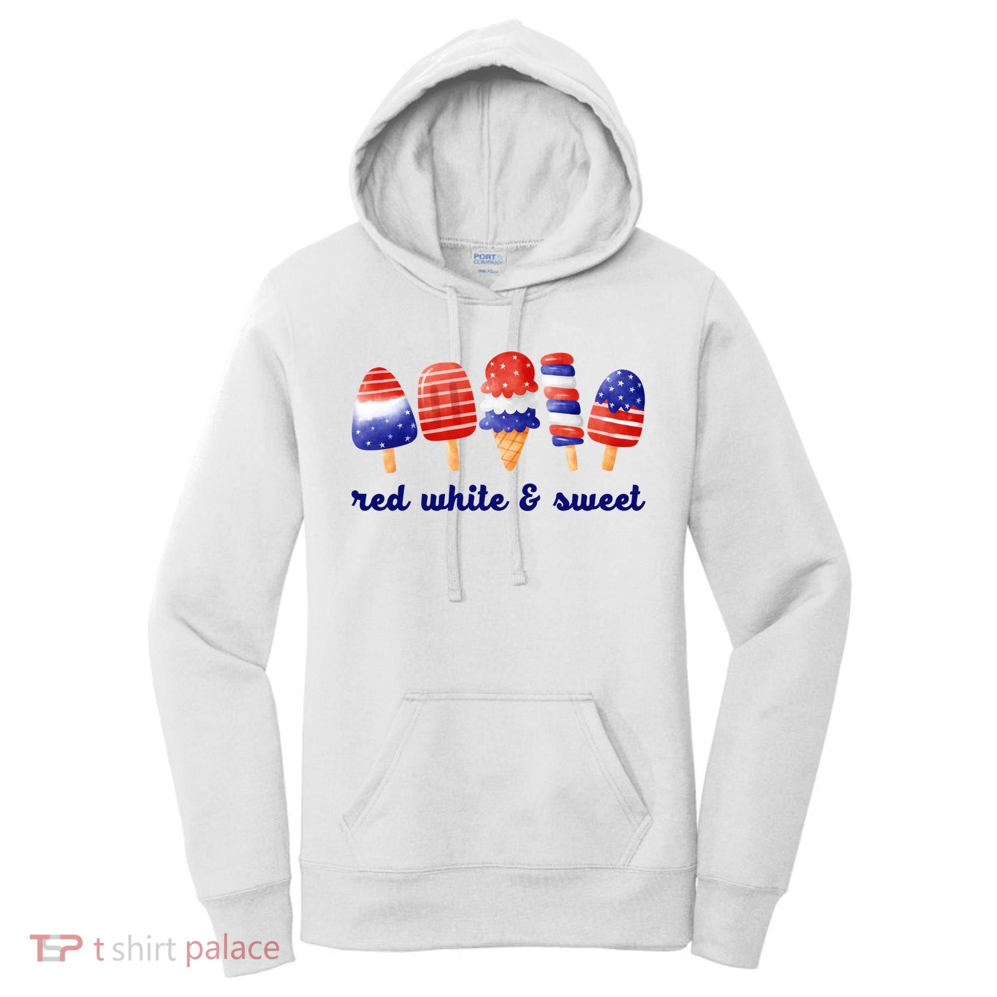 Red White And Sweet 4th Of July Women's Hoodie