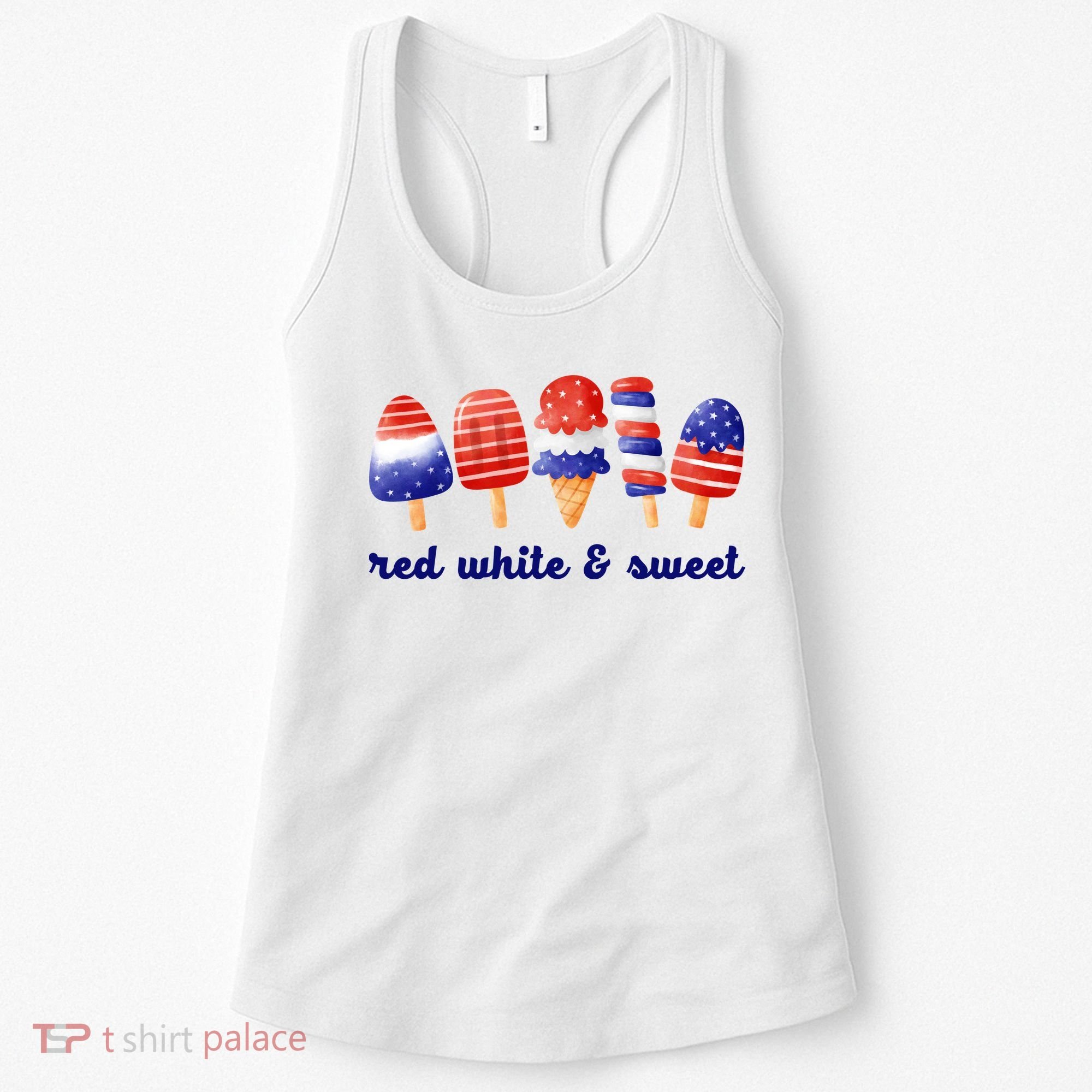 Red White And Sweet 4th Of July Women's Tank Top